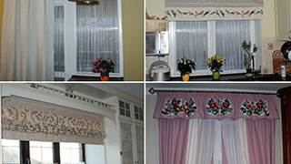 Гарні штори на кухні фото